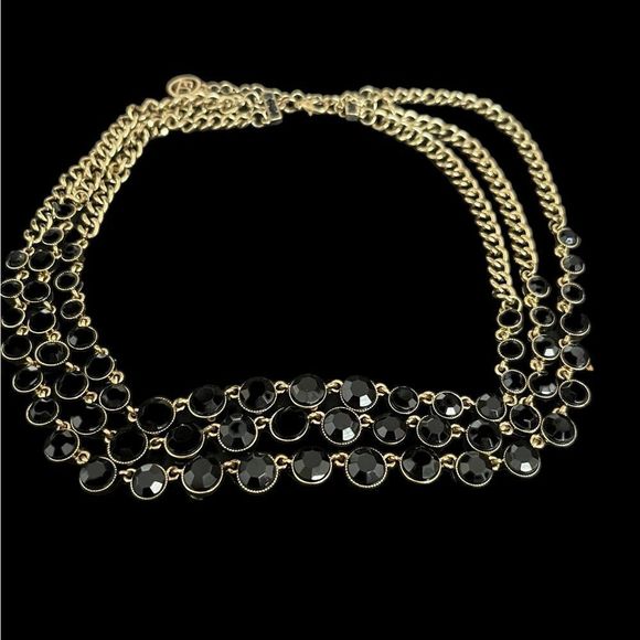 Vintage Black Faceted Bead Necklace - Picture 3 of 3